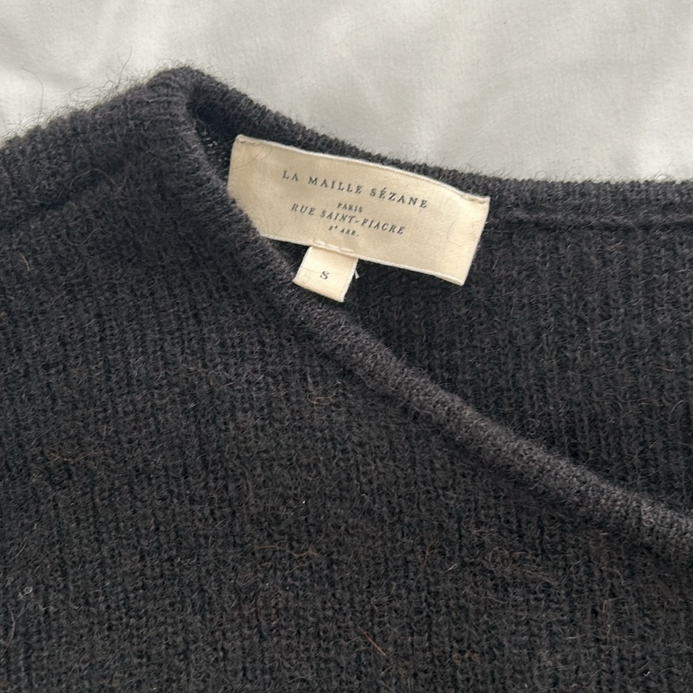 Sezane Black Gaspard Cardigan Sweater - Picture 4 of 4